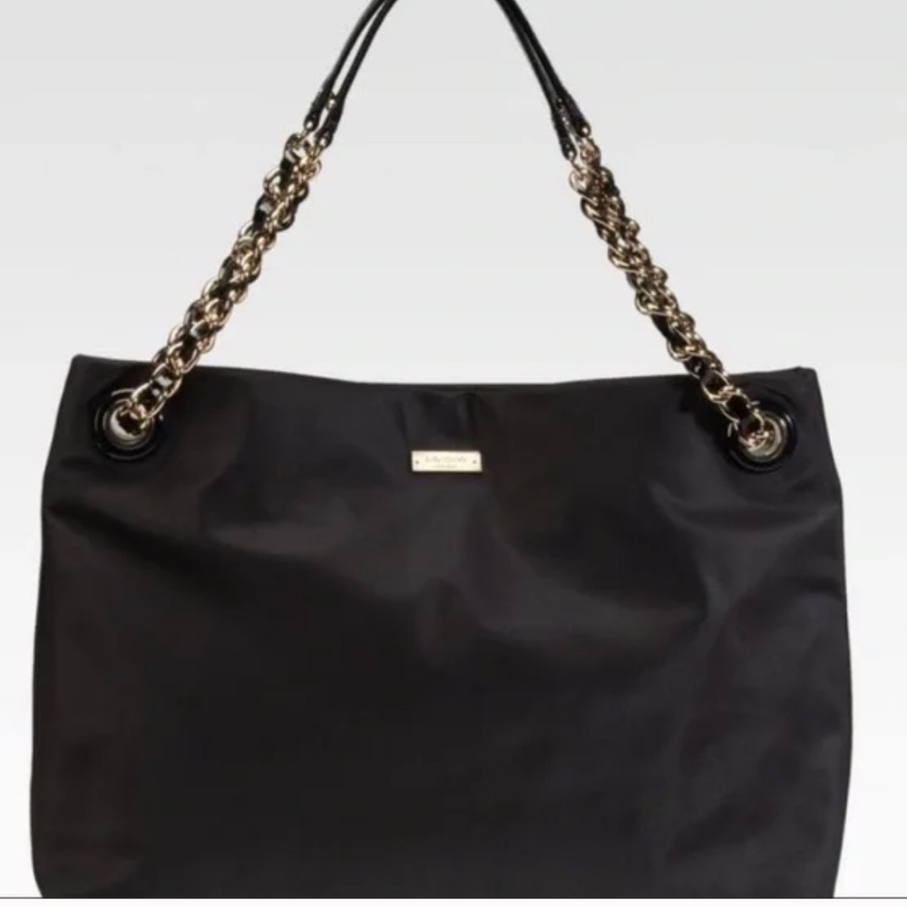kate spade Black Tote with Gold Chain Handles